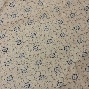 Benartex Fabric Documentaries 44x80 Tan Blue Floral Cotton Quilting Material